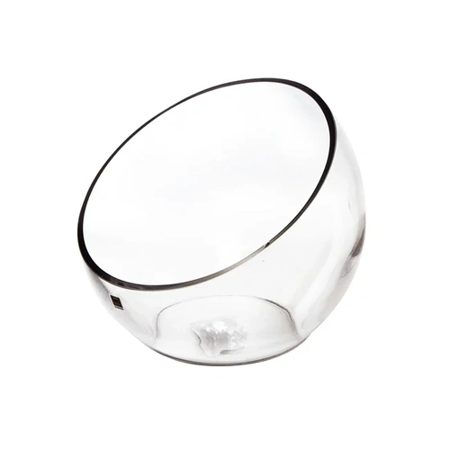 Glass Diagonal Cut Round Vase - 1312031CL