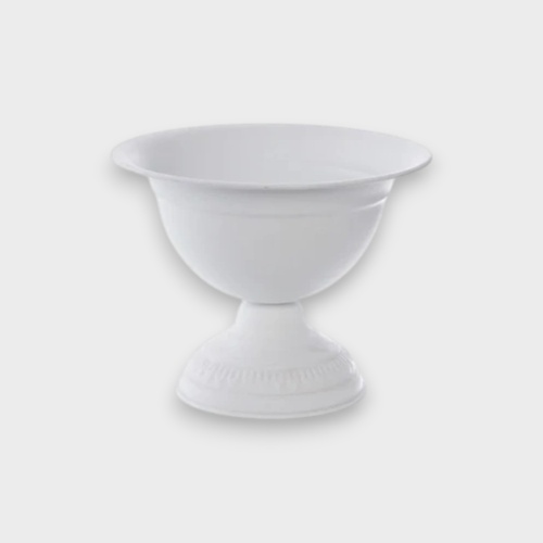 Metal Floral Wide Compote Urn White - 1511626WH
