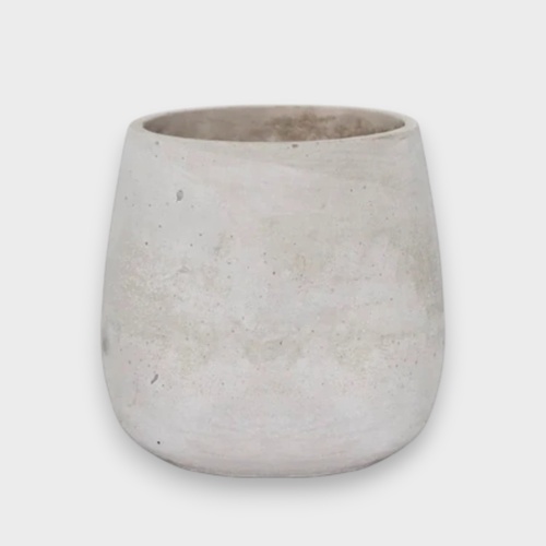 Cement Floral Egg Cup Round Pot Grey - 4611149