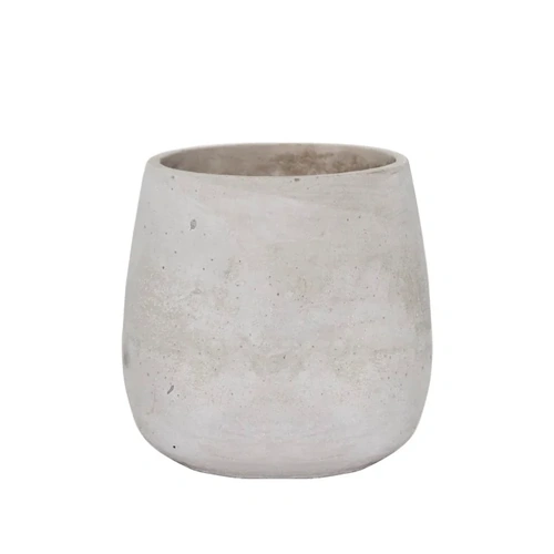 Cement Floral Egg Cup Round Pot Grey - 4611149