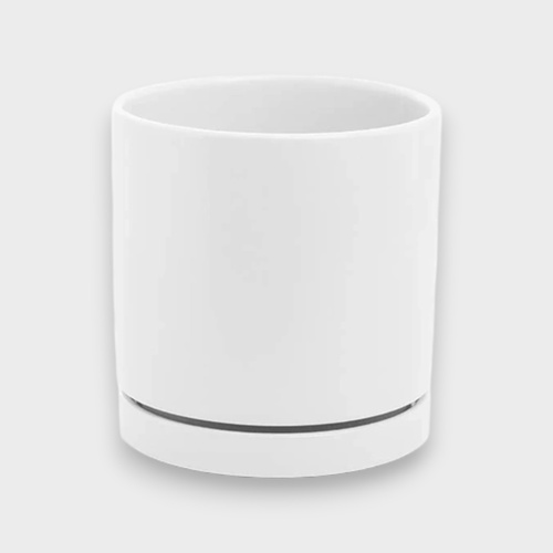 Ceramic Loreto Plant Pot & Plate 4611186WH