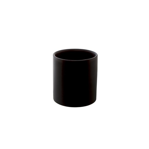 Ceramic cylinder pot - SMALL BLACK