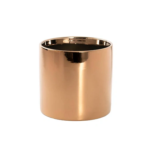 Ceramic Metallic Cylinder Pot 46685RGO