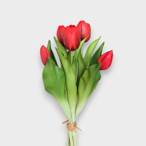 Real Touch Tulip Bunch BQ195RED