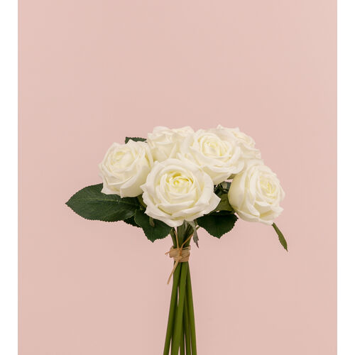 Real Touch Rose Bunch x6 heads FB0121-WH