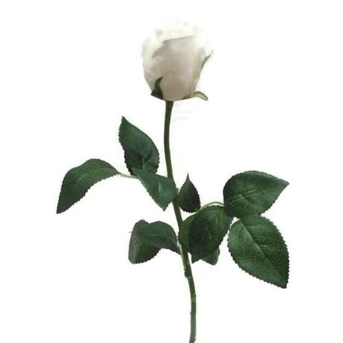 white Real Touch Rose Open Bud GL12722