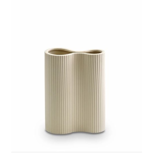 Ribbed Infinity Vase Cream (S)