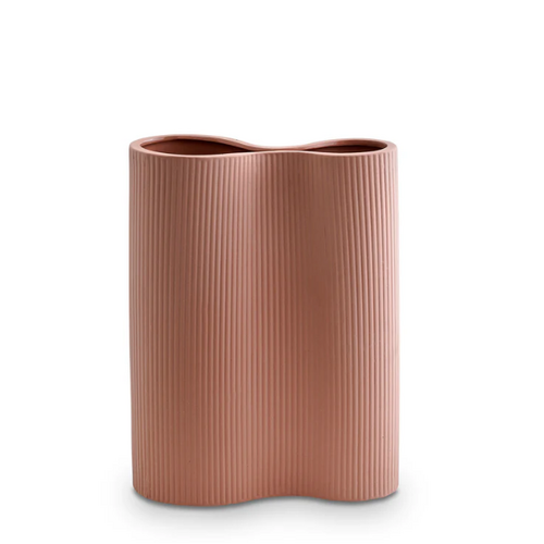 Ribbed Infinity Vase Ochre (M)