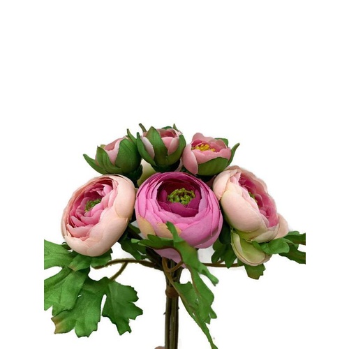 Small Ranunculus Bunch x 6 heads SM013-PINK