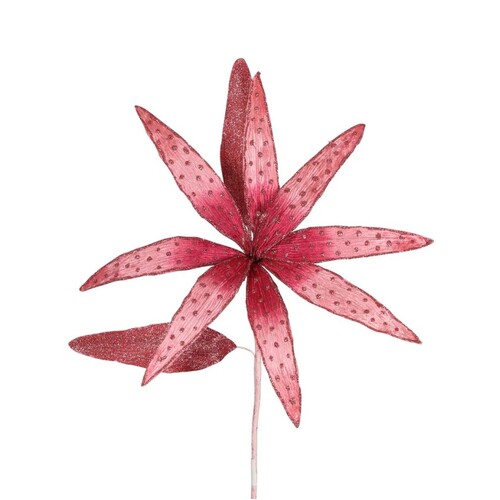 Christmas VELVET TIGER LILY STEM PINK X230798P