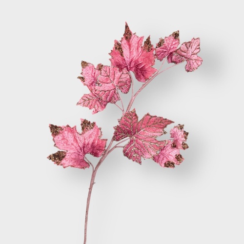 Christmas Glitter Maple Leaf Pink X230799P