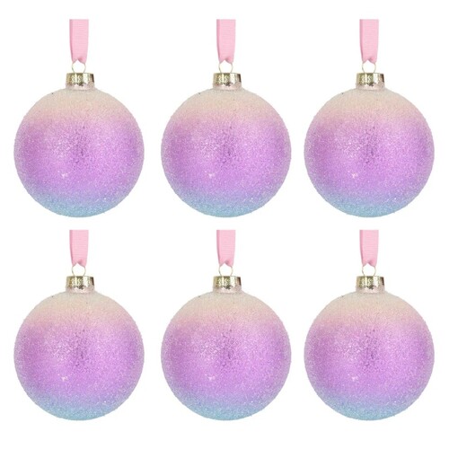 Christmas OMBERA BOXED SET OF 6 BAUBLES x230054